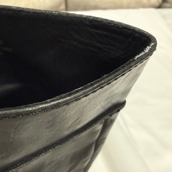 Kork -Ease Black Leather Silver Studded Tall Boots. Chuncky Heel Minor Flaws - Picture 8 of 11